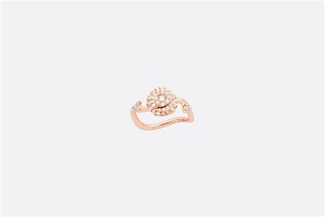 Small Rose Dior Couture Ring Pink Gold and Diamonds 